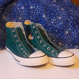 teal hi-top Converse